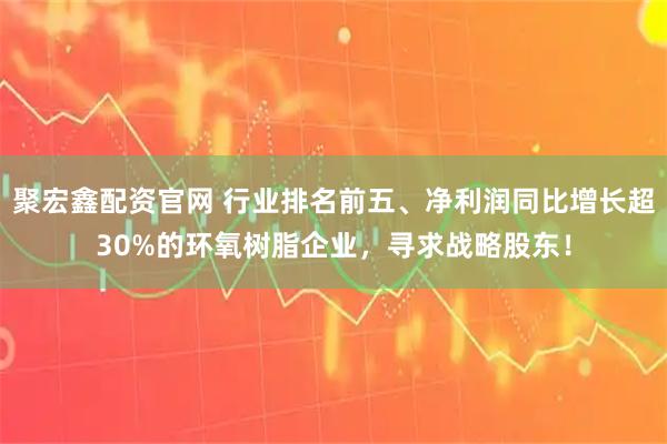 聚宏鑫配资官网 行业排名前五、净利润同比增长超30%的环氧树脂企业，寻求战略股东！