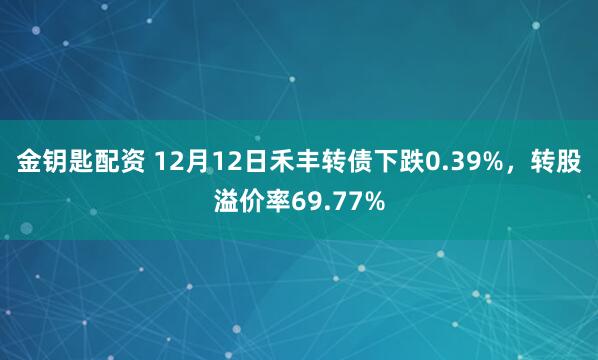金钥匙配资 12月12日禾丰转债下跌0.39%，转股溢价率69.77%